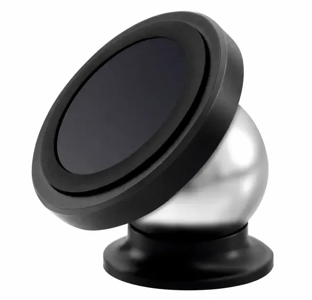 Compact magnetic phone mount with an adjustable joint.