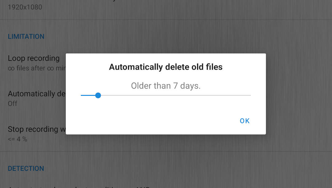 Automatic deletion of old files feature