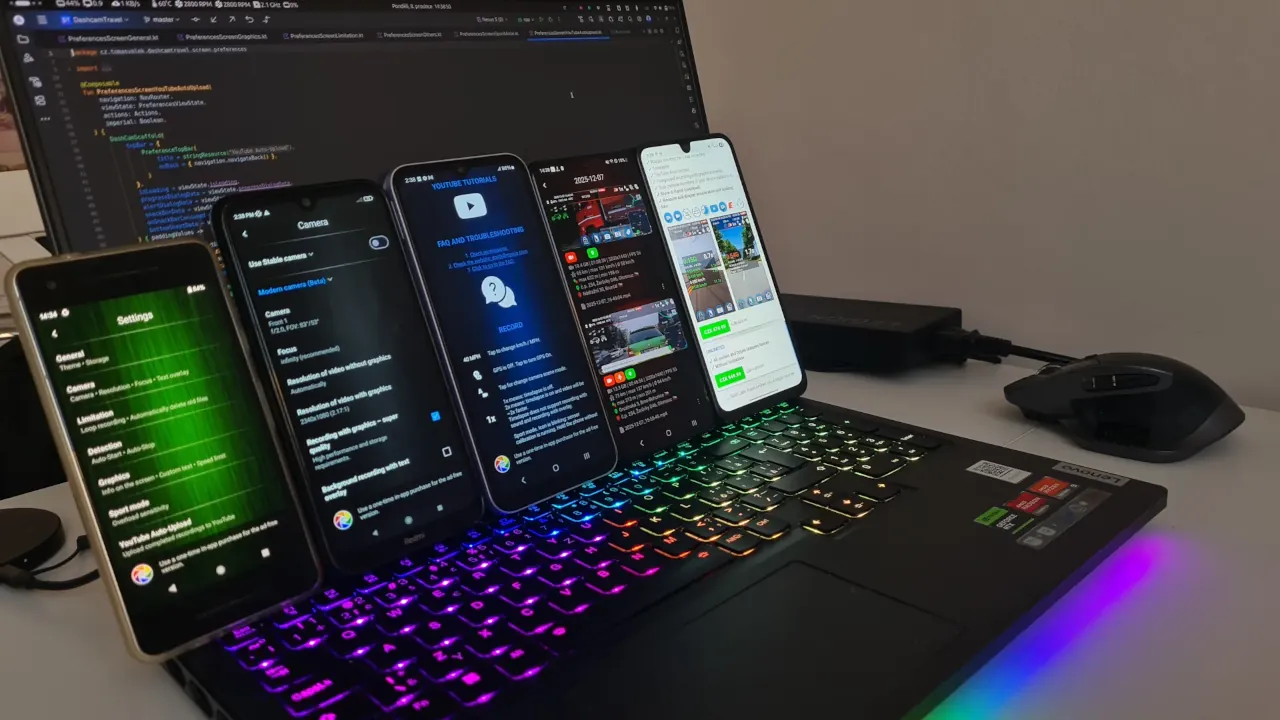 DashCam Travel development phones